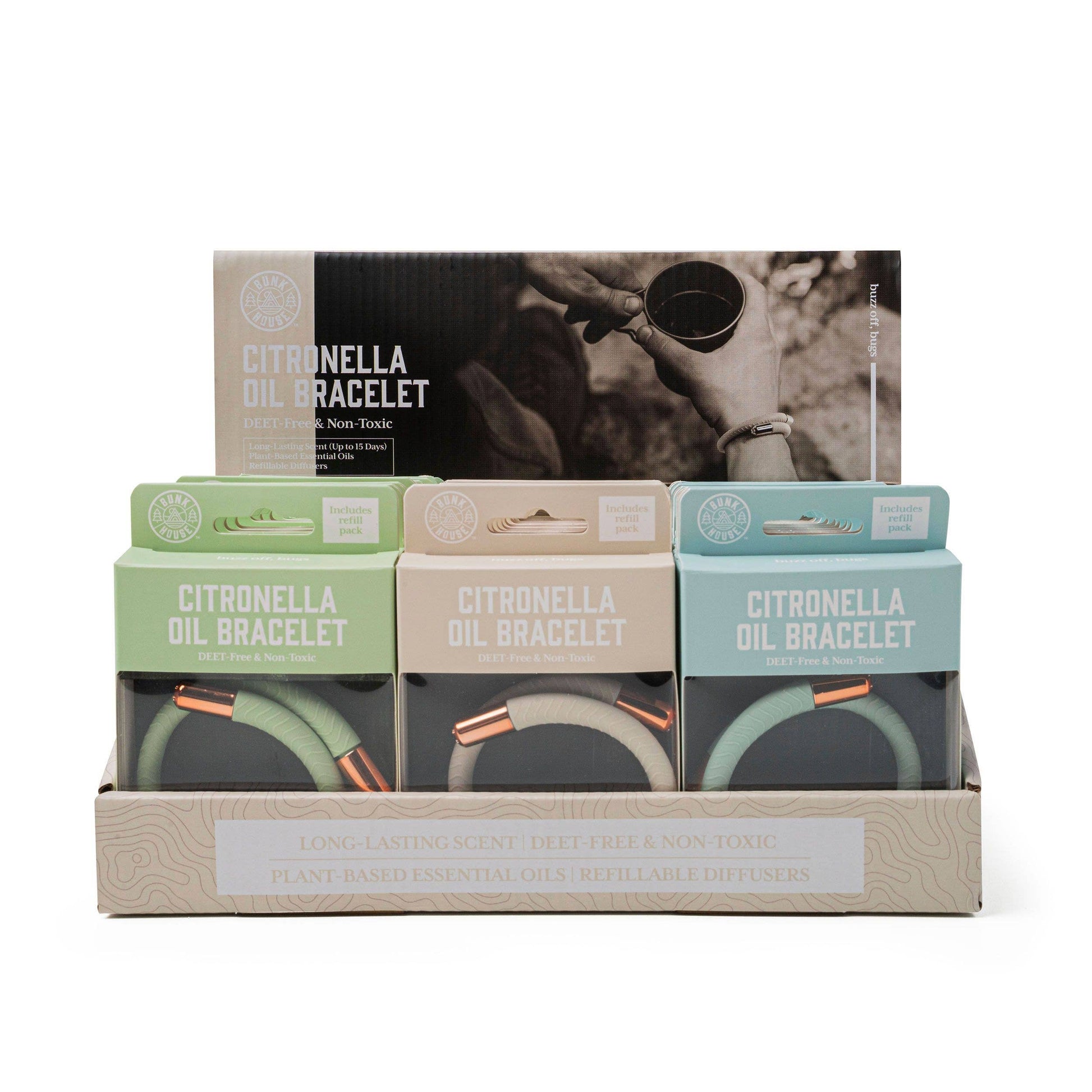 Bunk House Citronella Oil Bracelet Assortment, Feathered Farmhouse