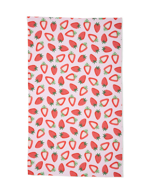 Sweet Strawberry Tea Towel, Feathered Farmhouse