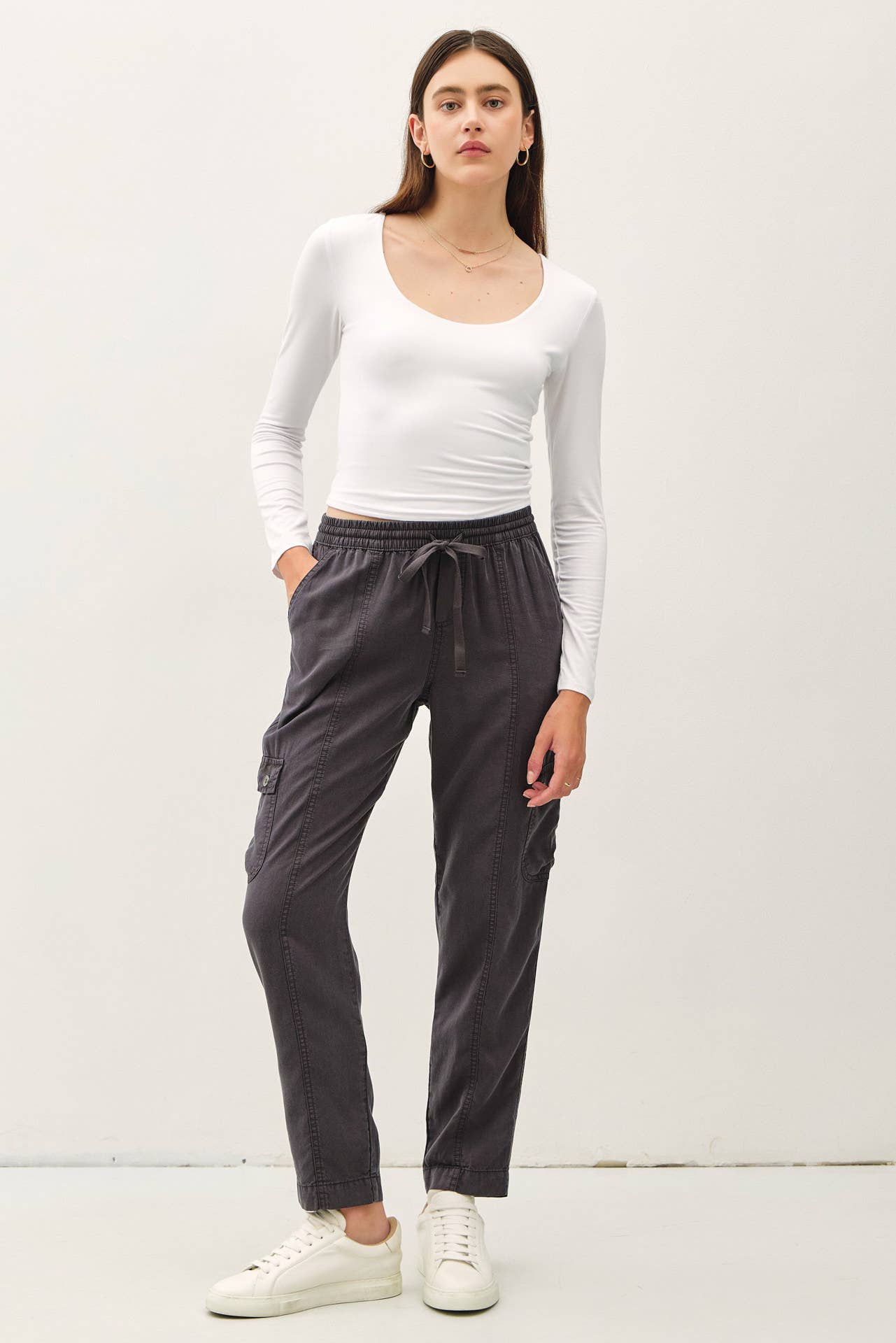 Ryder Tencel Cargo Jogger Pants, Feathered Farmhouse