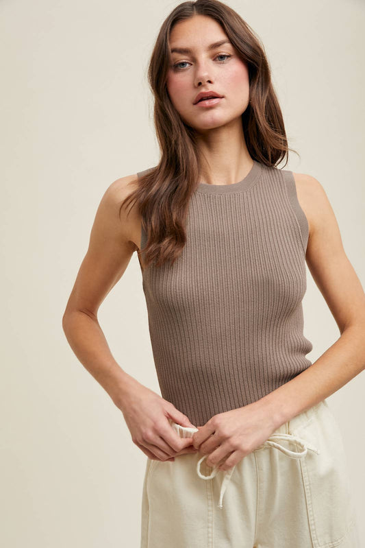 Ribbed Sweater Tank, Feathered Farmhouse