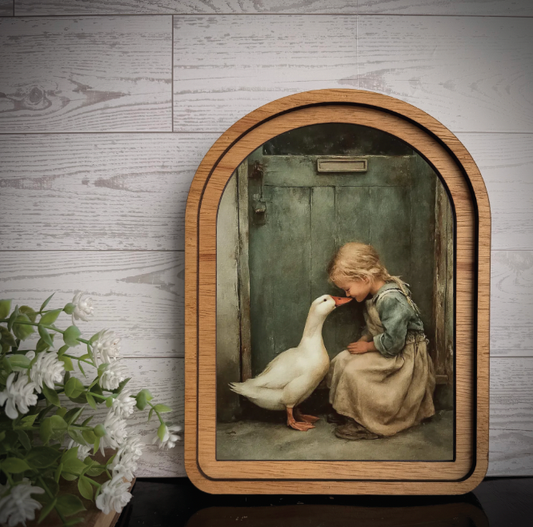 Duck Goose Girl Provincial Arch, Feathered Farmhouse