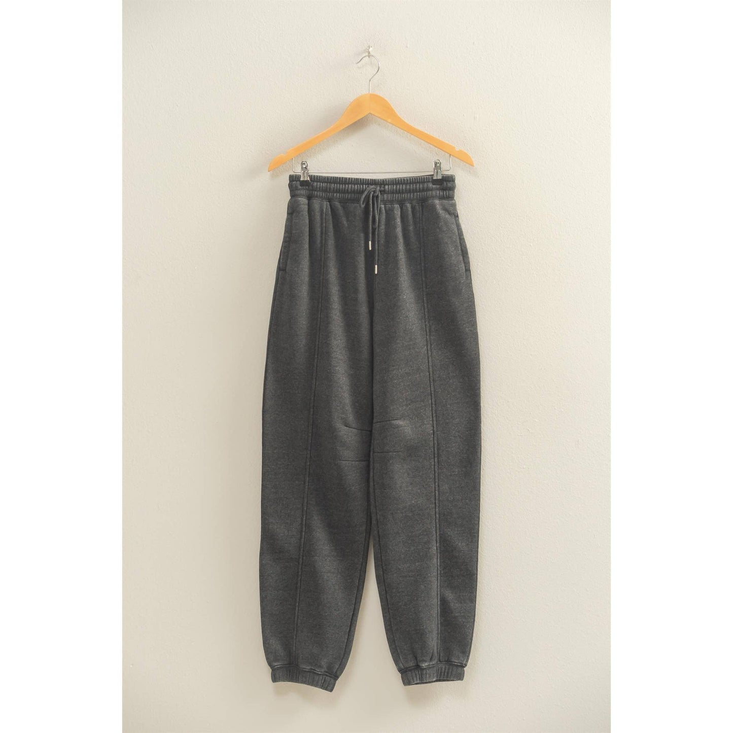 Black Drawstring Waist Ultra Comfy Sweatpants, Feathered Farmhouse