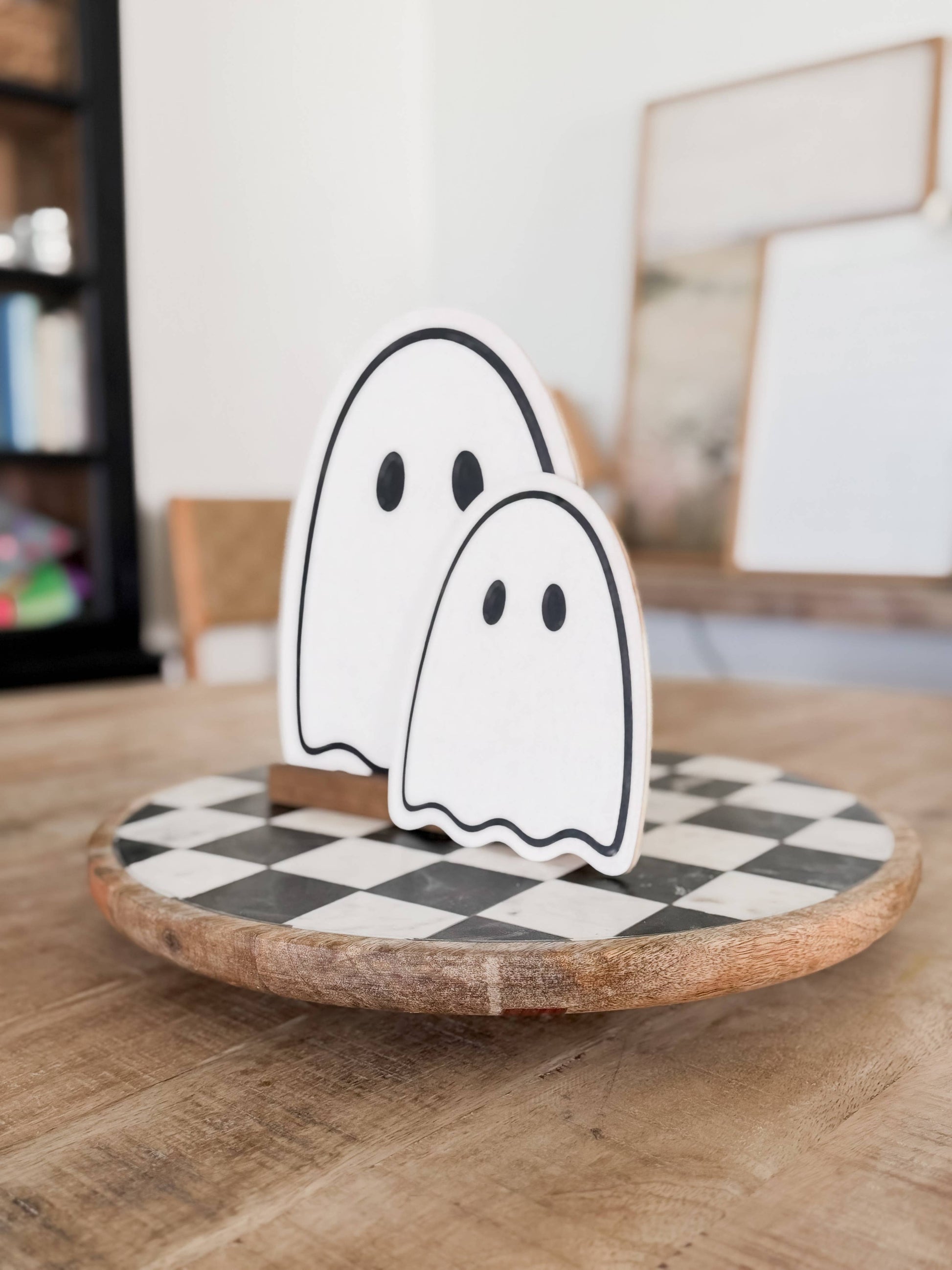 Wood Ghost Shelf Sitter, Feathered Farmhouse