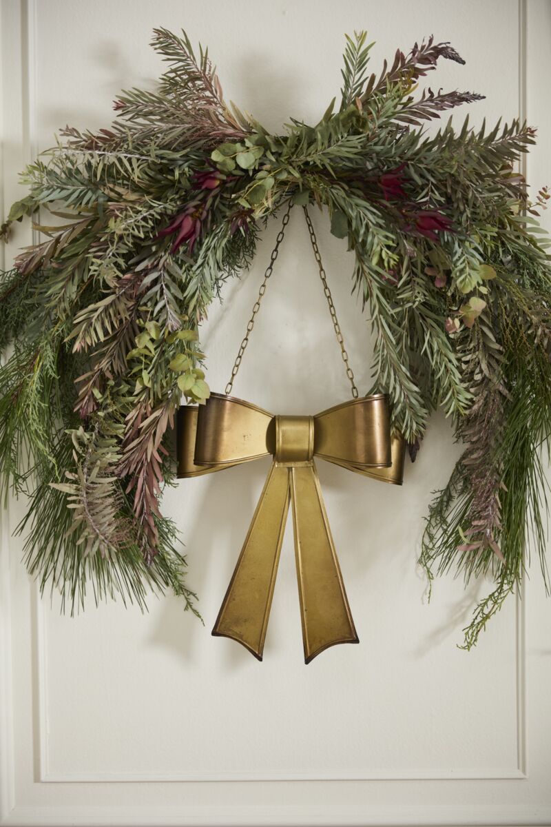 Bow Wreath, Feathered Farmhouse