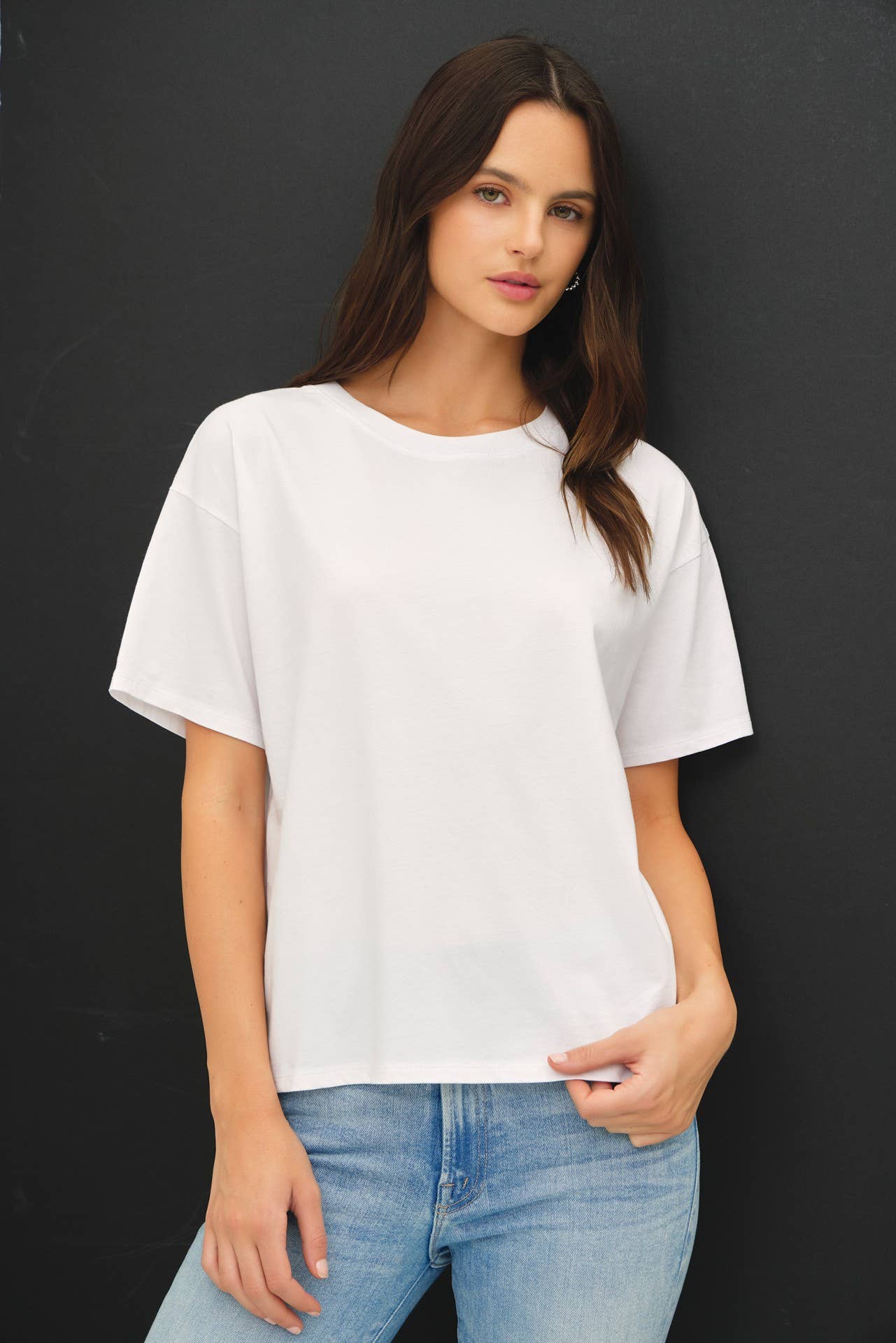Cotton Jersey Boxy Crop T-Shirt, Feathered Farmhouse