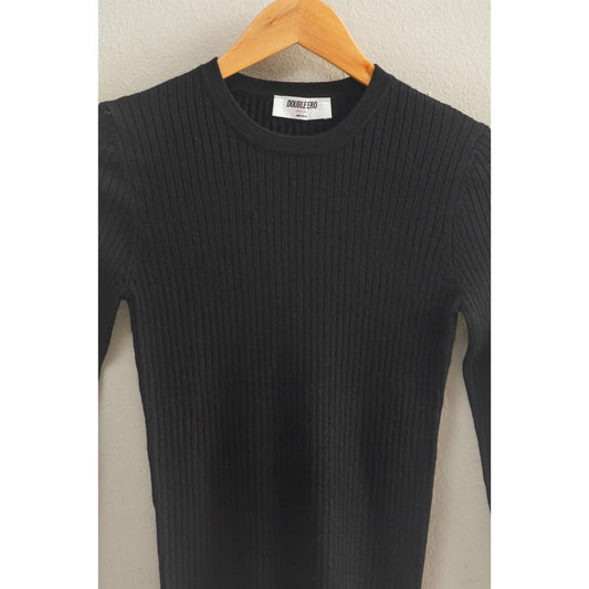 Ribbed Long Sleeve Knit Top, Feathered Farmhouse