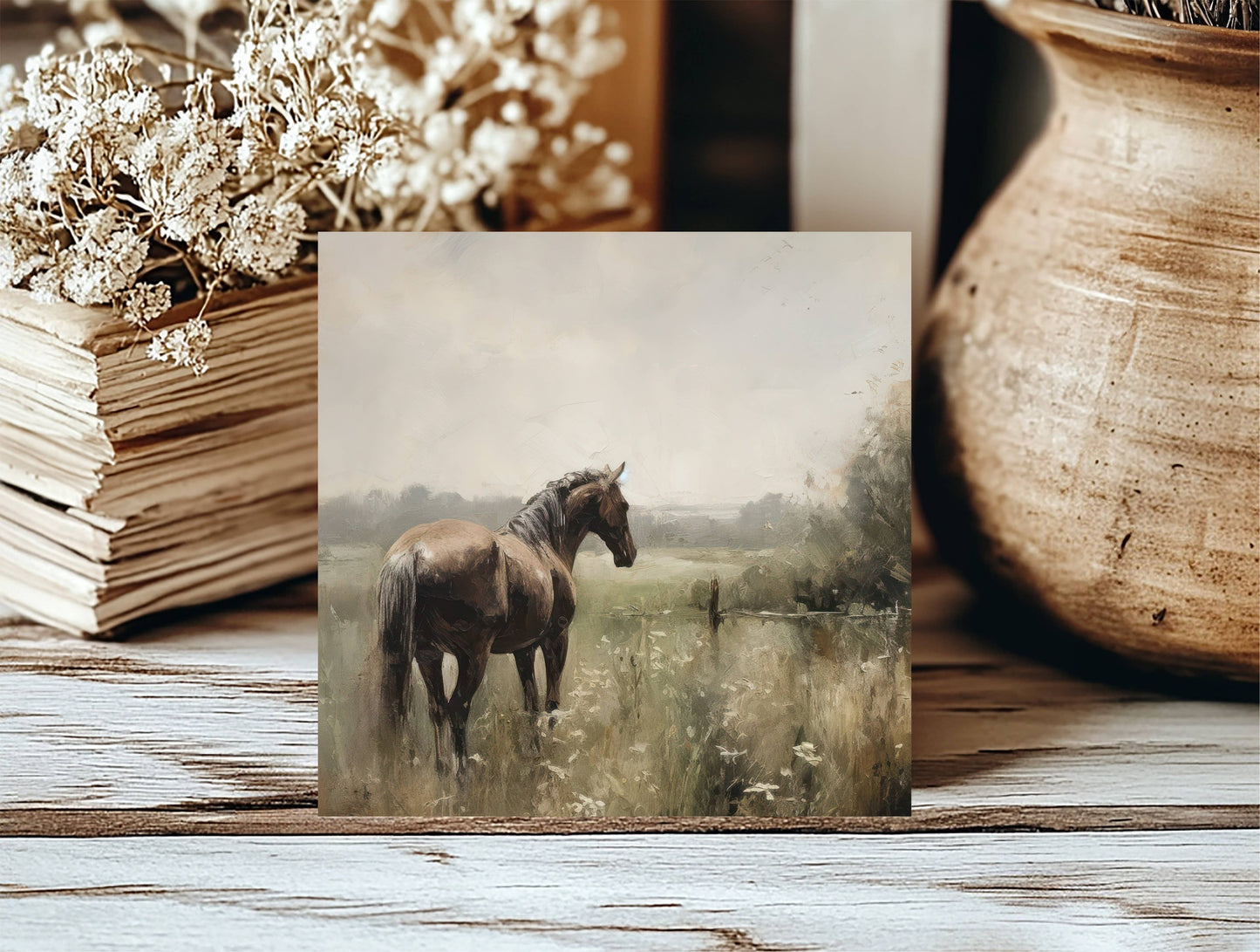 Horse Painting Insert, Feathered Farmhouse