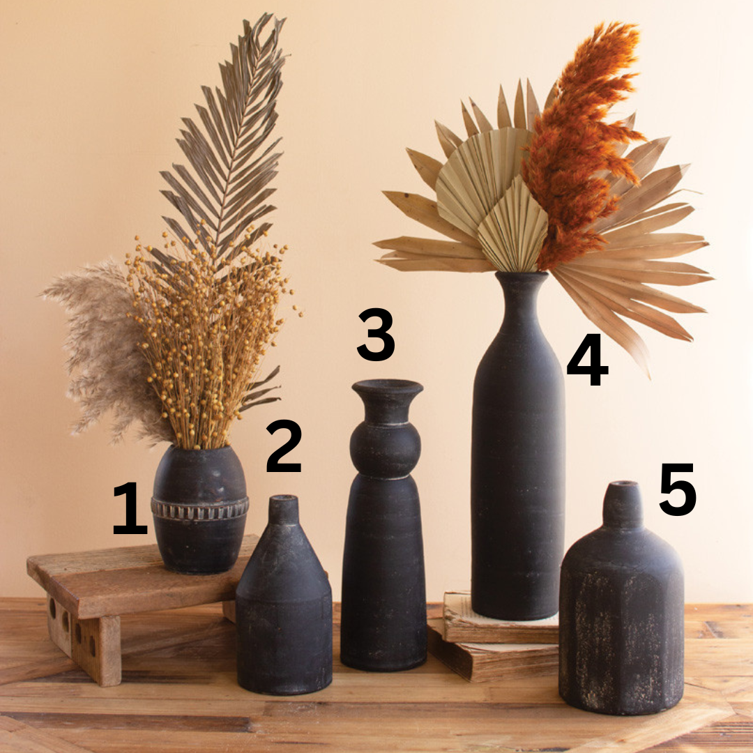 Modern Black Clay Vase, The Feathered Farmhouse