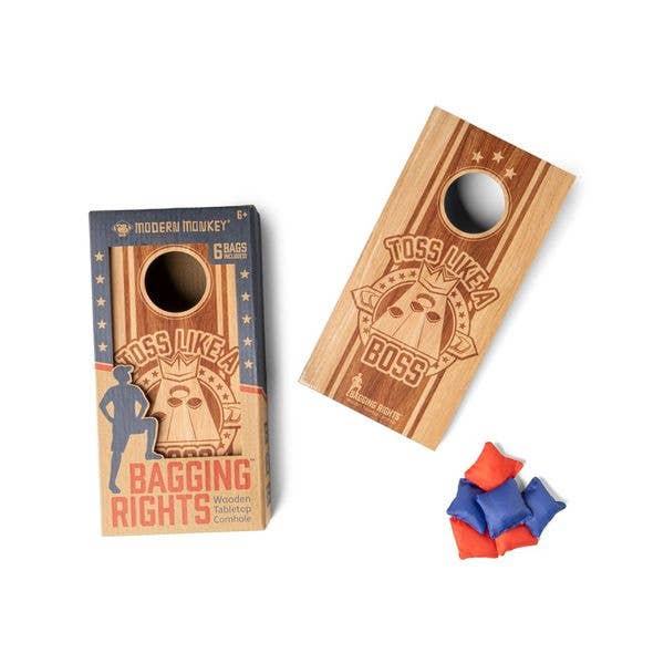Bagging Rights Wooden Tabletop Cornhole, Feathered Farmhouse