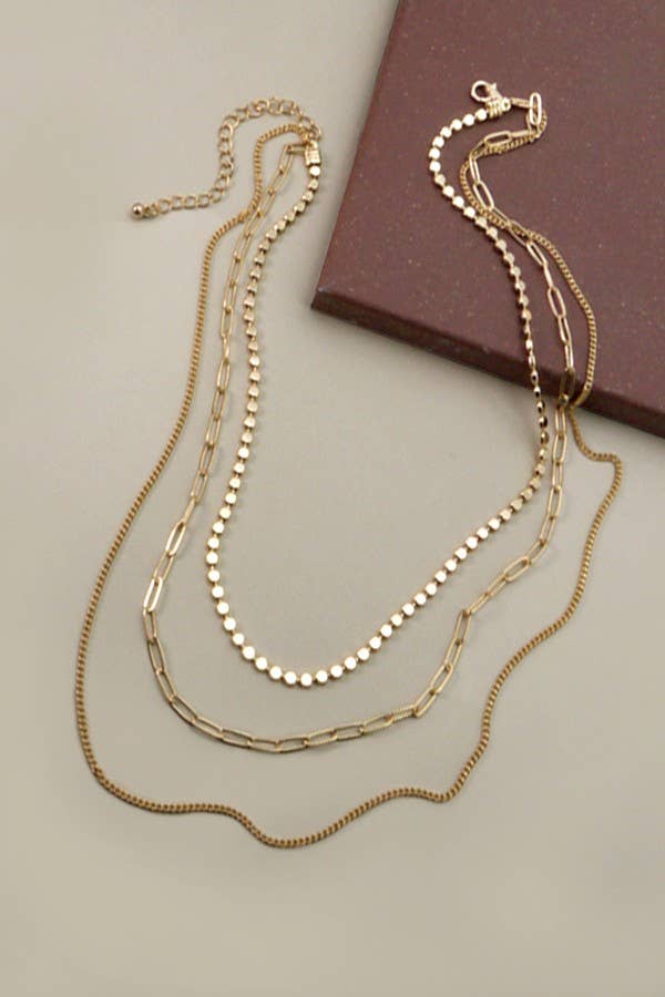 Chain Multi Layer Necklace, Feathered Farmhouse