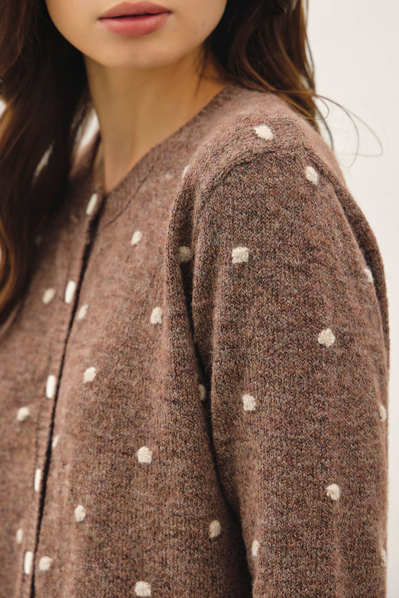 Polka Dots Sweater Cardigan, Feathered Farmhouse