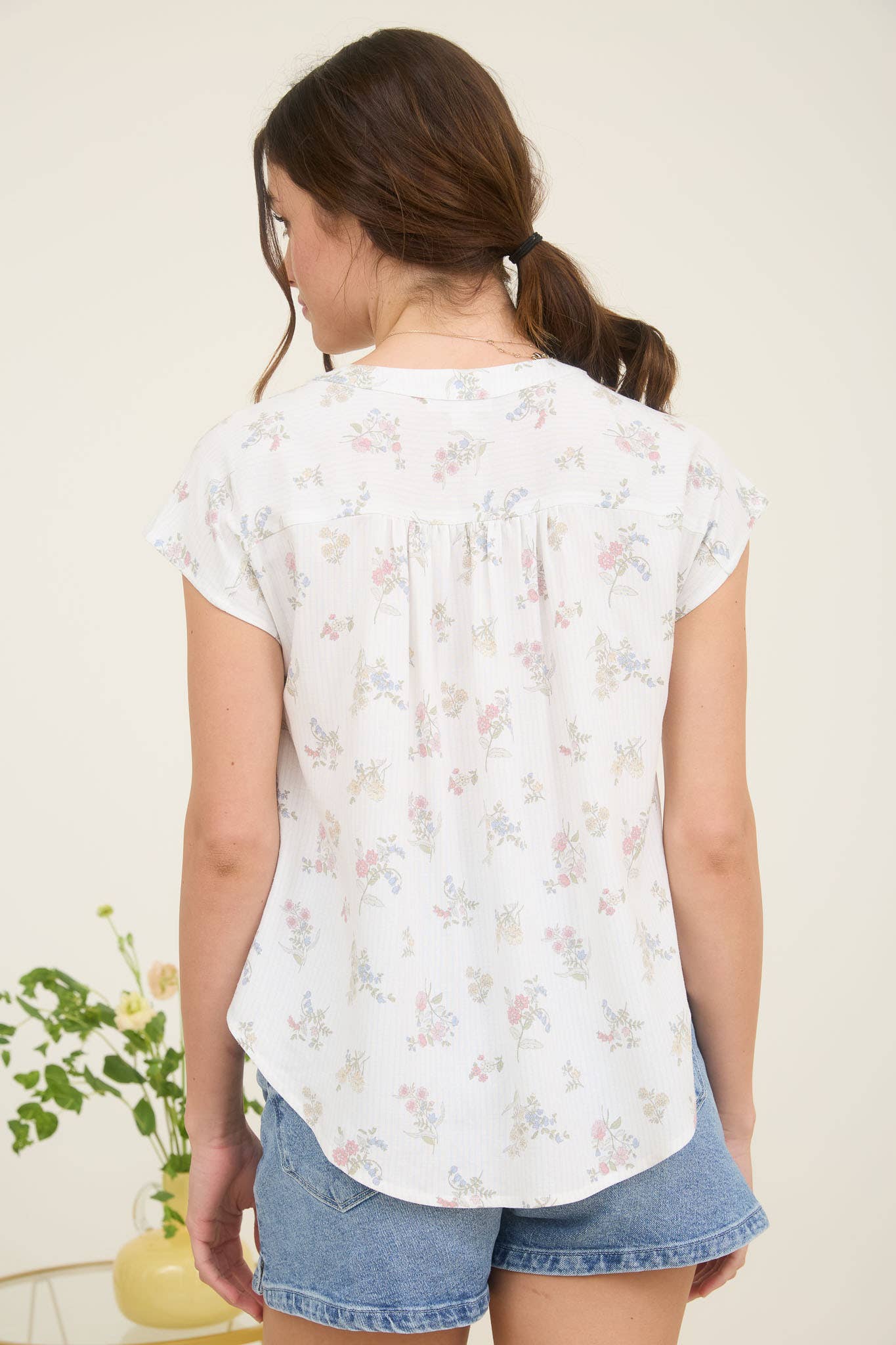 Stripe Floral Shirt, Feathered Farmhouse