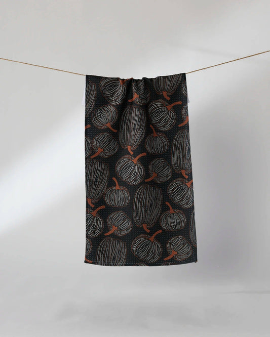 Pinstripe Patch Bar Towel, Feathered Farmhouse
