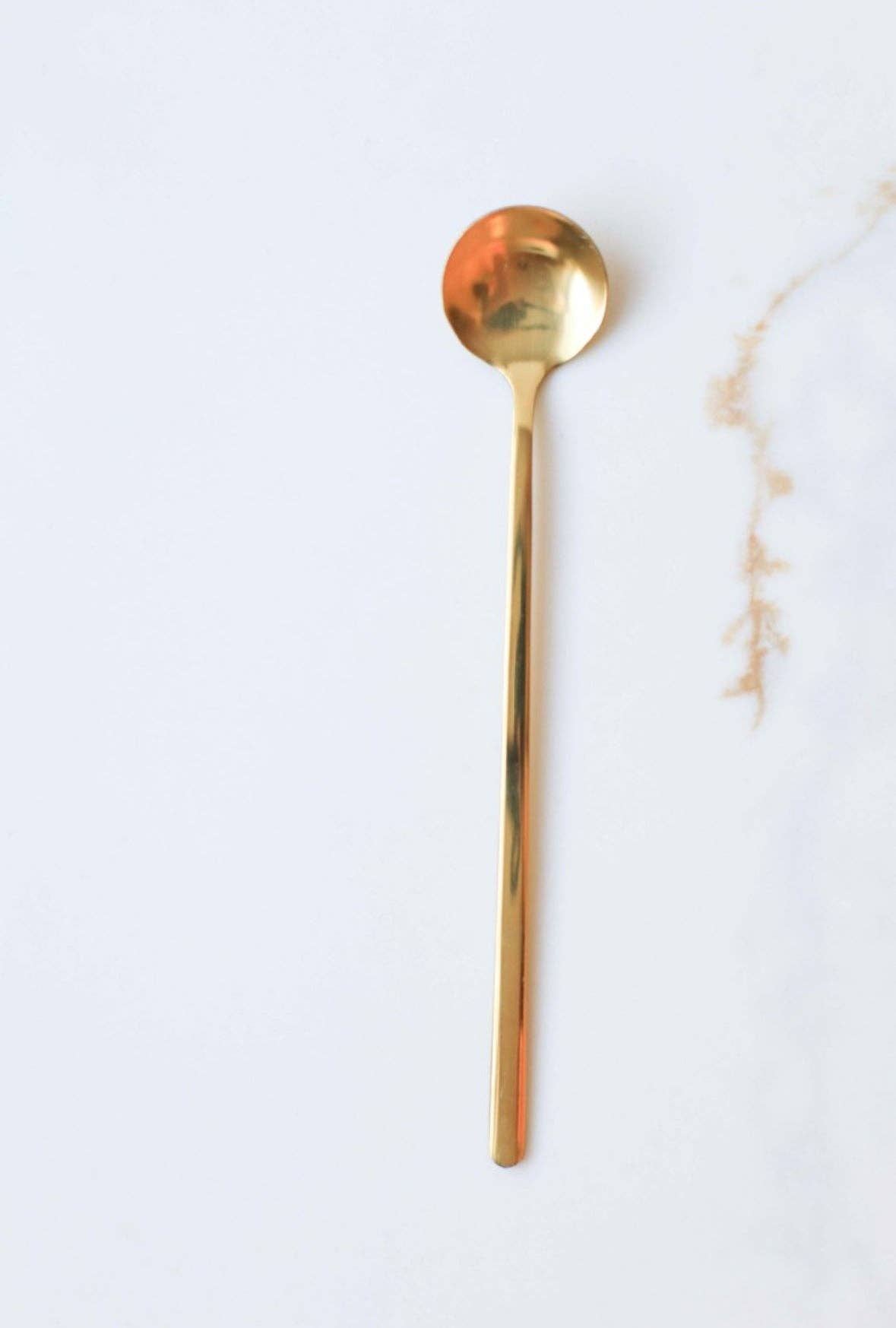 Gold-Plated Stainless Steel Stirring Spoon, Feathered Farmhouse