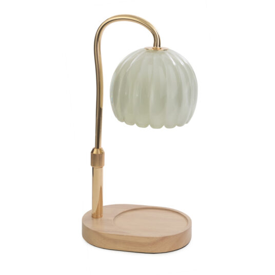 Milk Glass Candle Warmer Lamp, Feathered Farmhouse