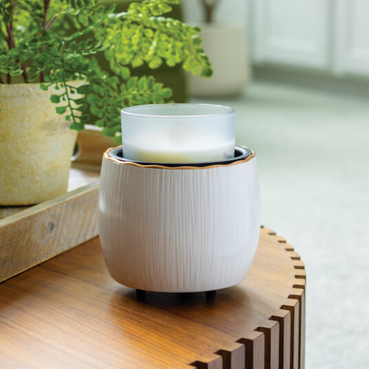 Golden Ridges Crock Candle Warmer, Feathered Farmhouse