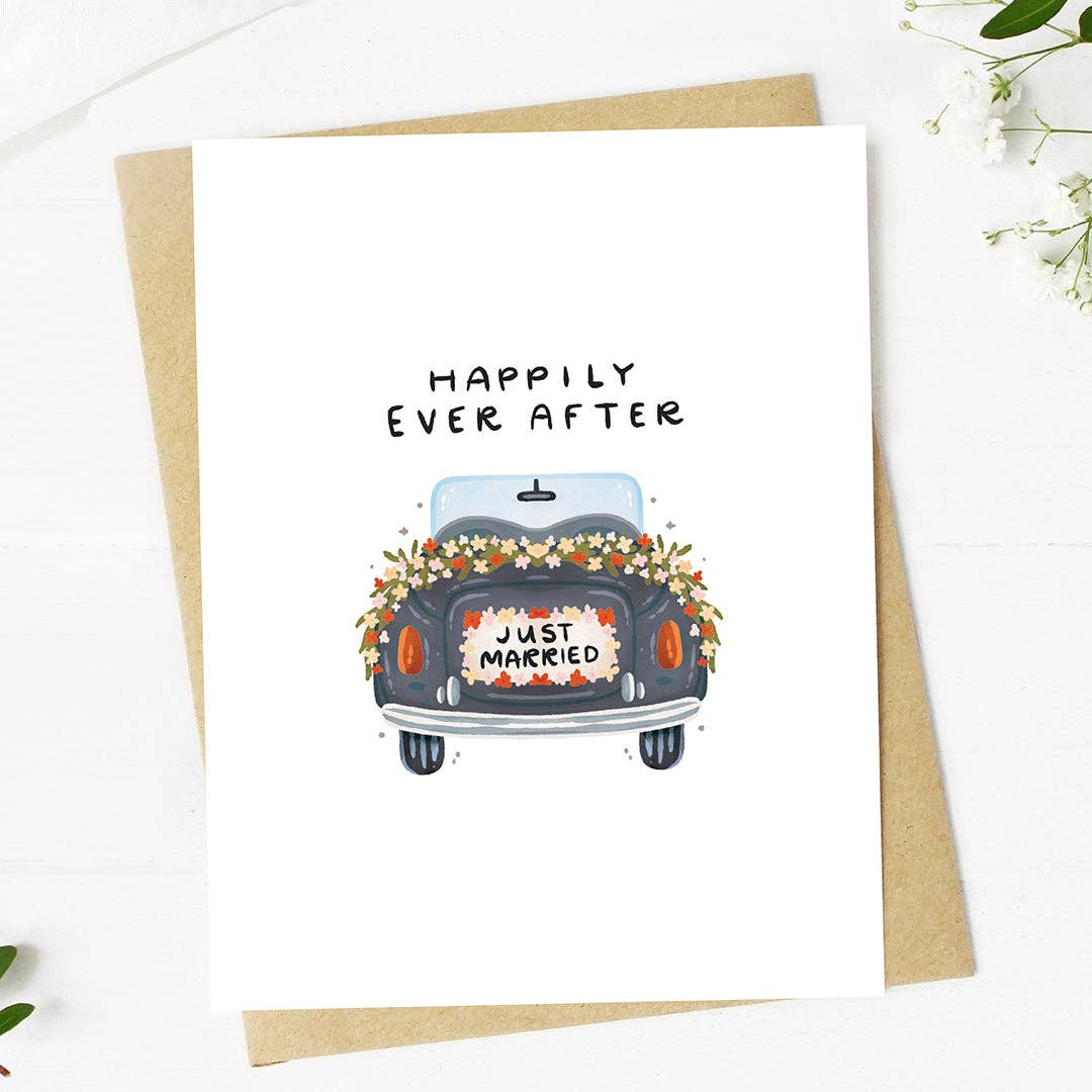 Happily Ever After Wedding Card, Feathered Farmhouse