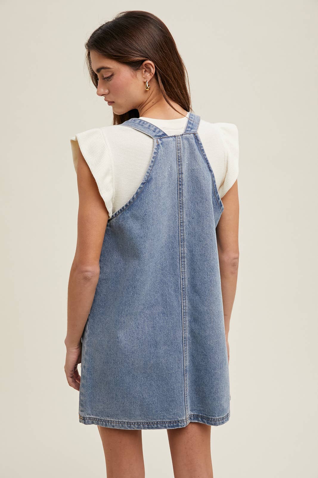 Denim Mini Overall Skirt, Feathered Farmhouse