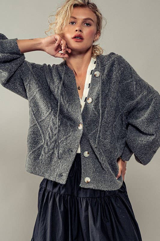 Hooded Cardigan, Feathered Farmhouse