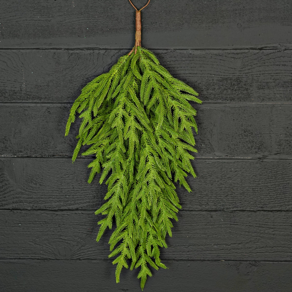 Evergreen Norfolk Pine Soft Touch Teardrop Swag, Feathered Farmhouse