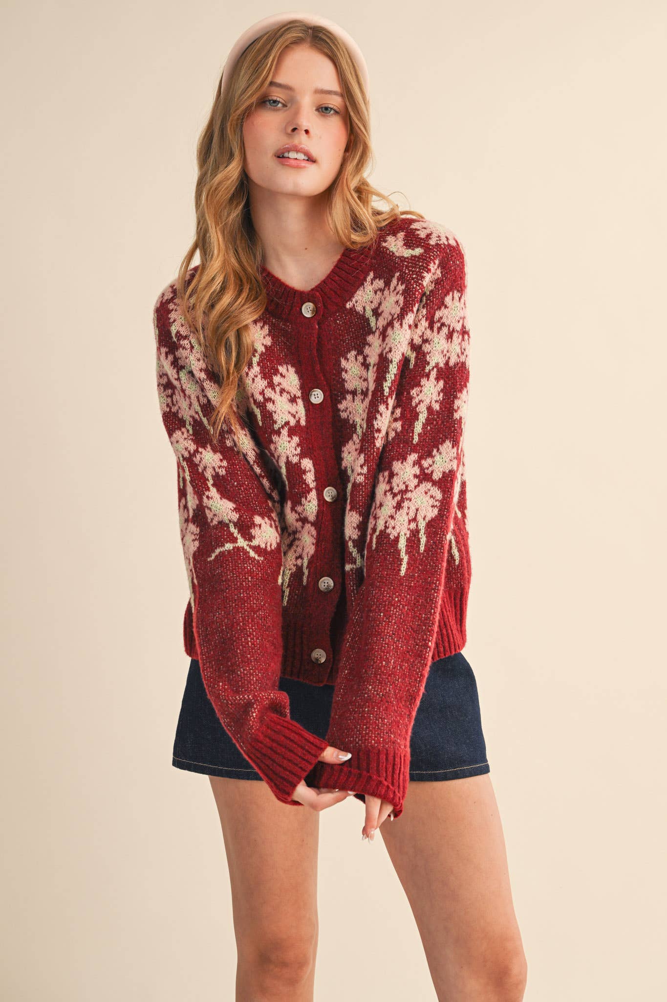Floral Knit Cardigan, Feathered Farmhouse