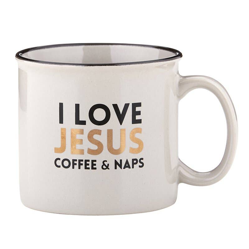 I Love Jesus Coffee + Naps Mug, The Feathered Farmhouse