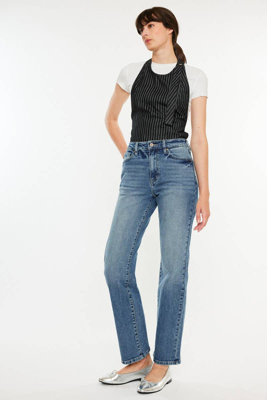 Kan Can High Rise True Straight Jeans