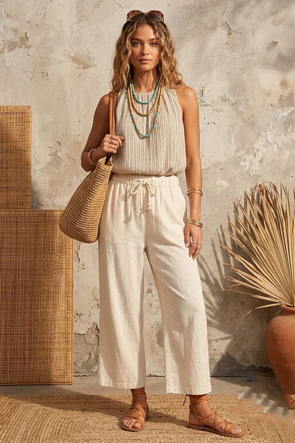 Striped Sleeveless Top, Feathered Farmhouse
