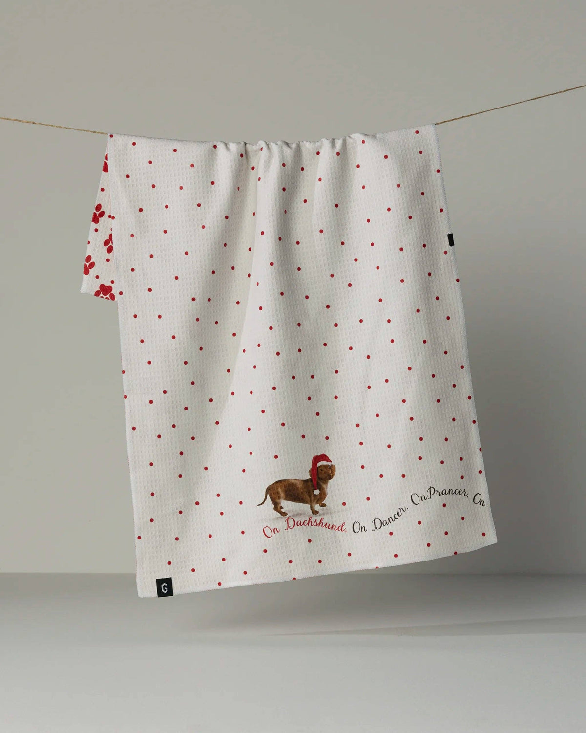 Dachshund Dash Luxe Kitchen Towel, Feathered Farmhouse