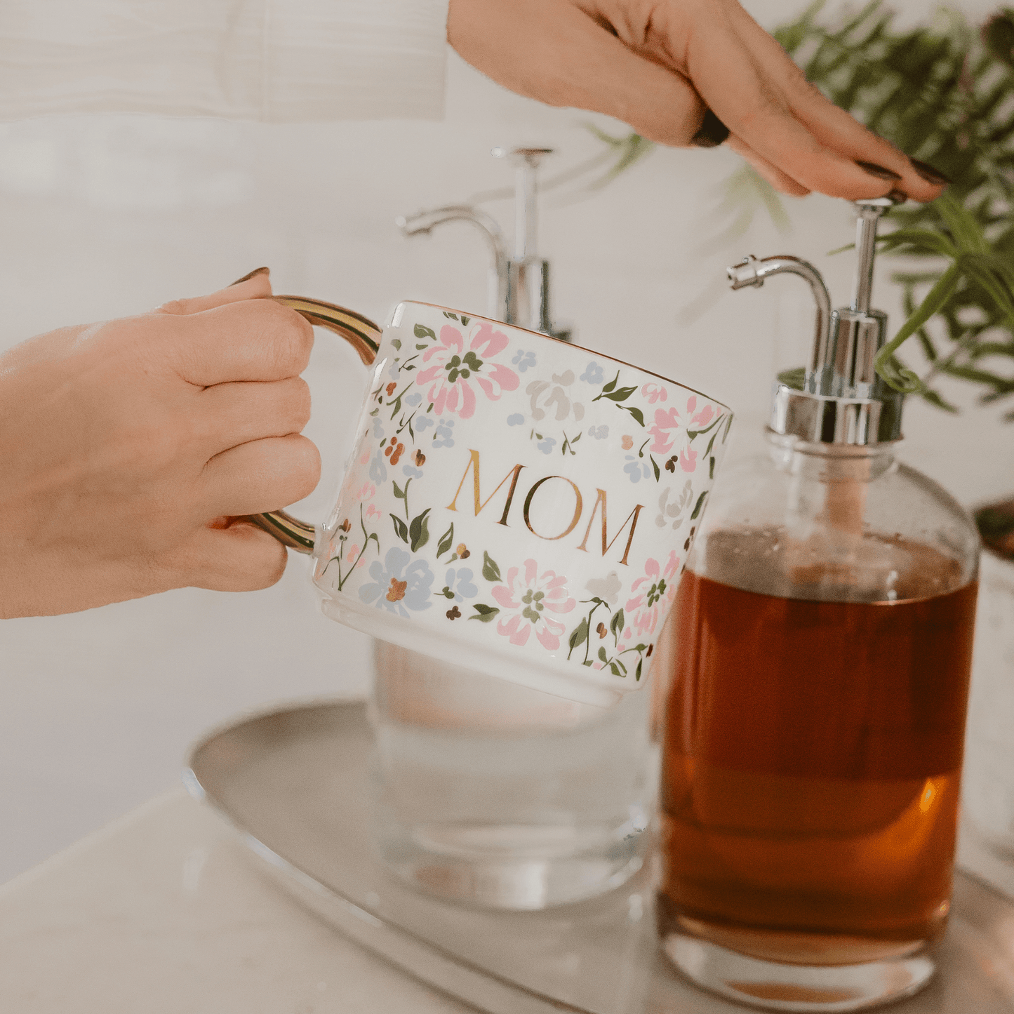 Floral Mom Coffee Mug, Feathered Farmhouse