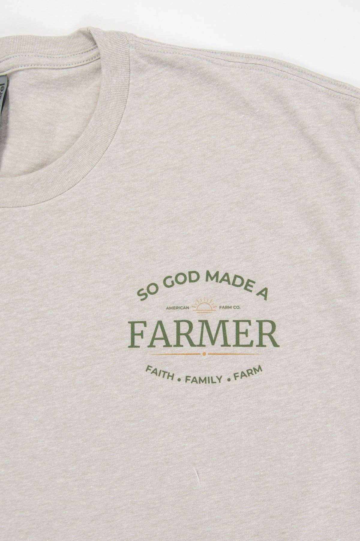 Western 'So God Made a Farmer' Silk Graphic Tee, Feathered Farmhouse