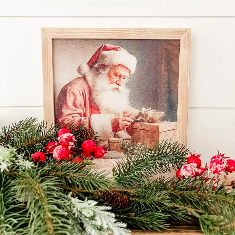 Vintage Santa Prints, Feathered Farmhouse