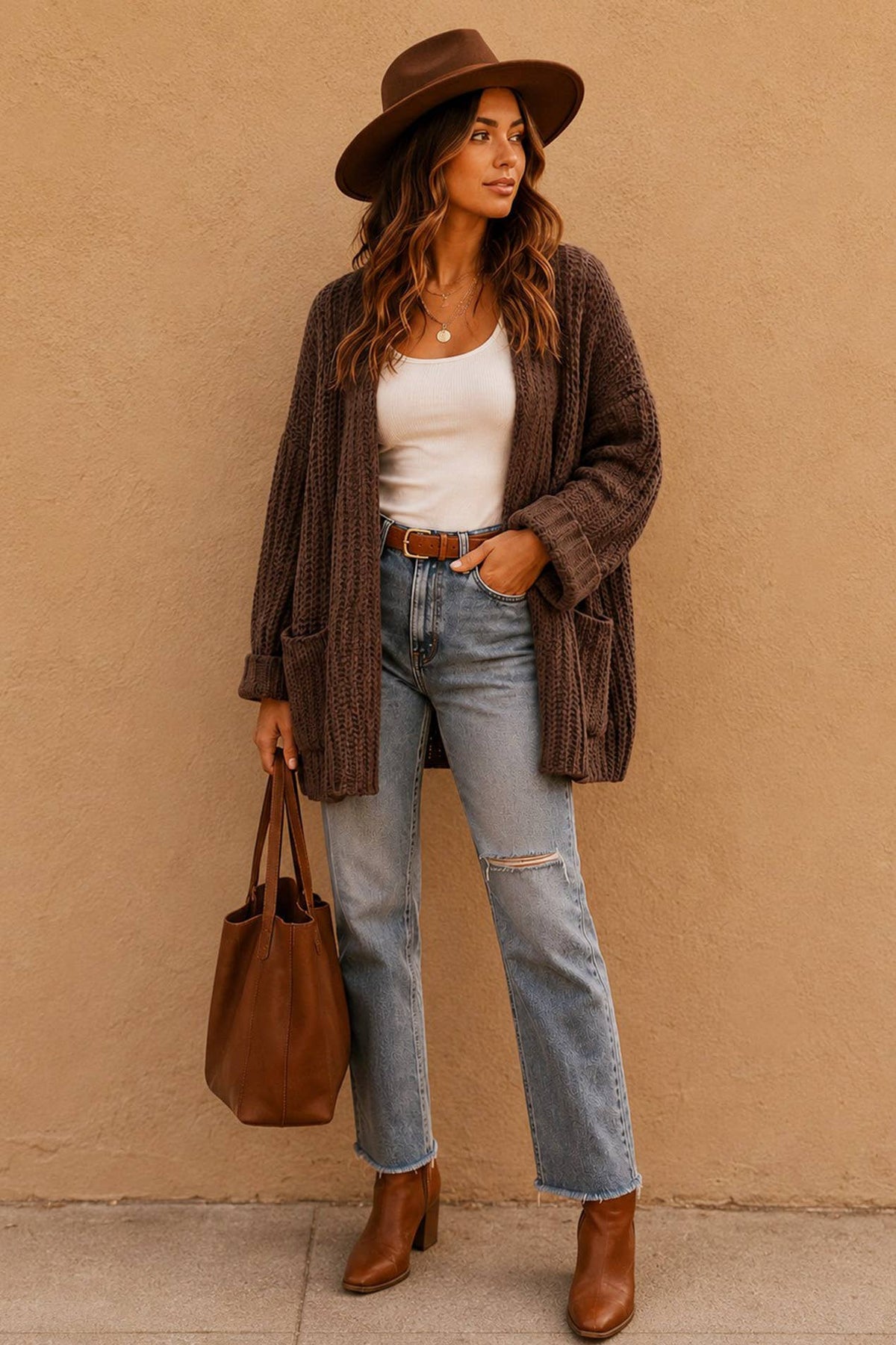 Chunky Knit Hooded Cardigan, Feathered Farmhouse