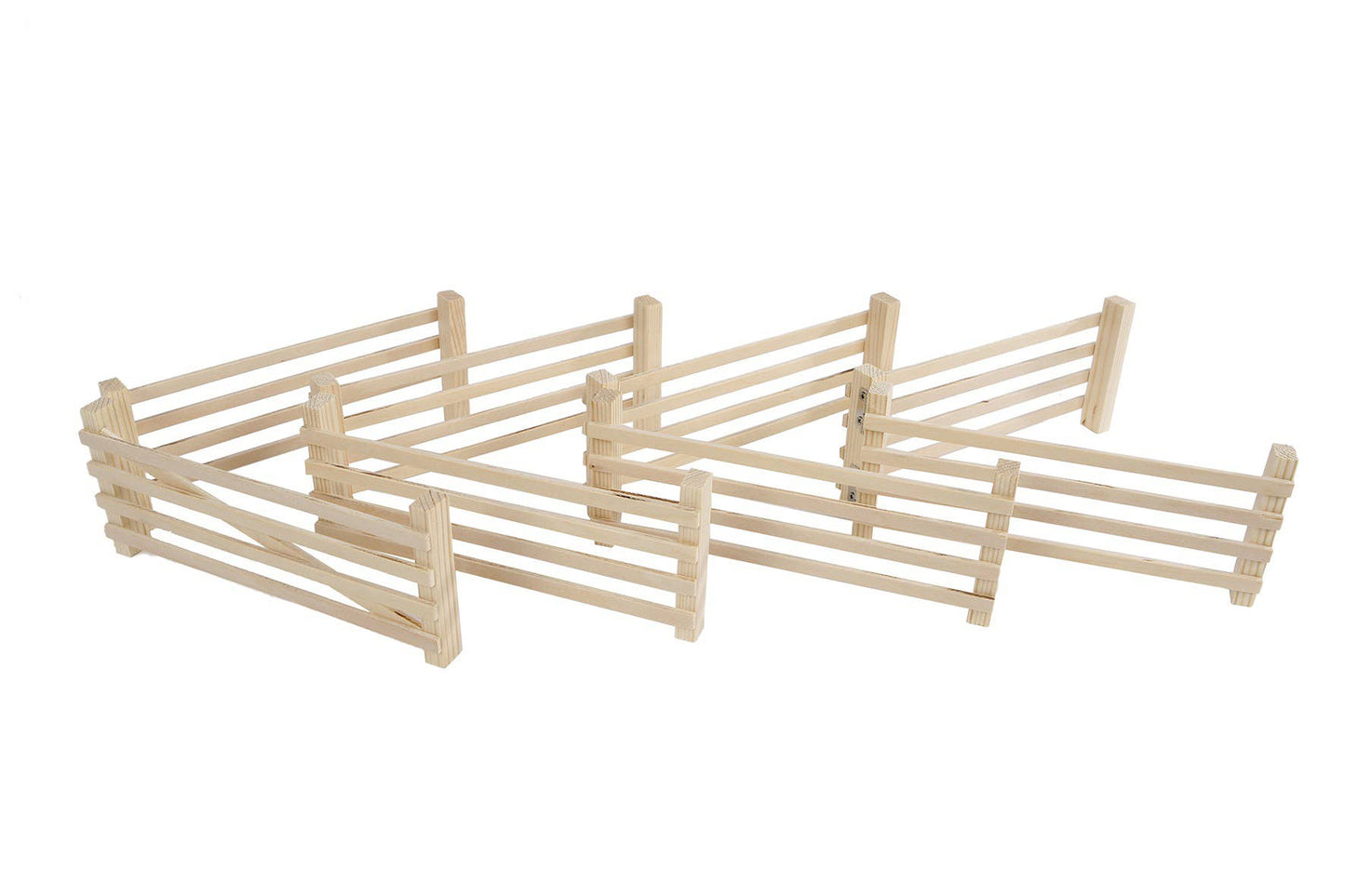 Kids Globe 1:24 Scale 4 Piece Wooden Double Fences Set