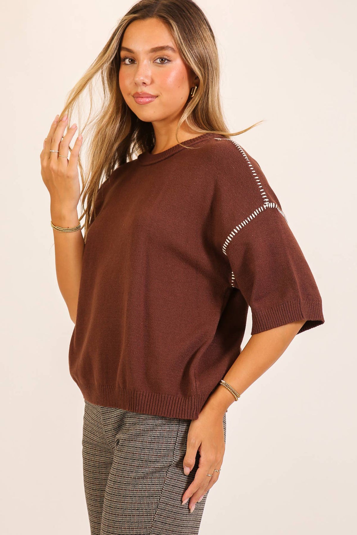 Chocolate Brielle Sweater, The Feathered Farmhouse