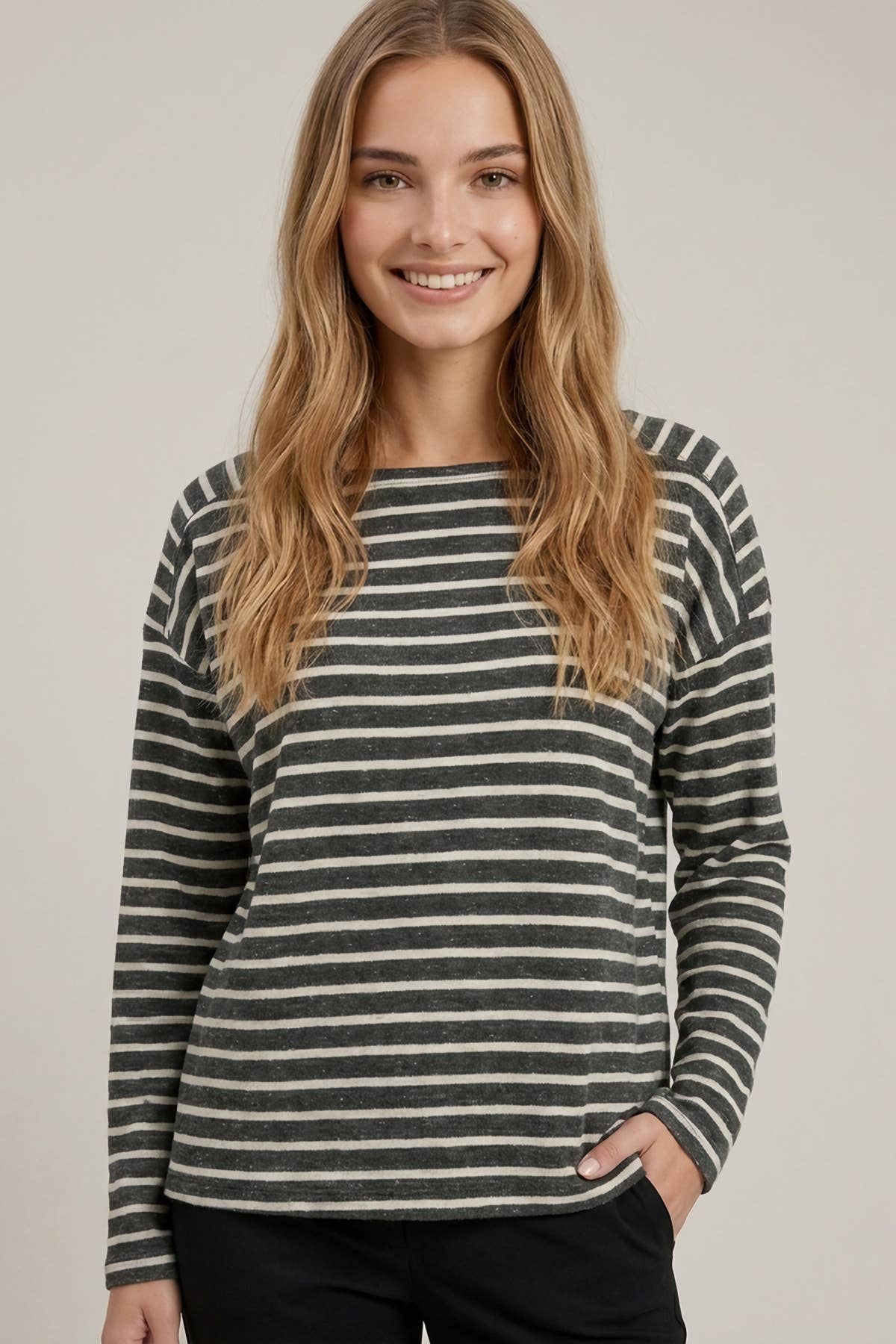 Cream Anna Striped Top