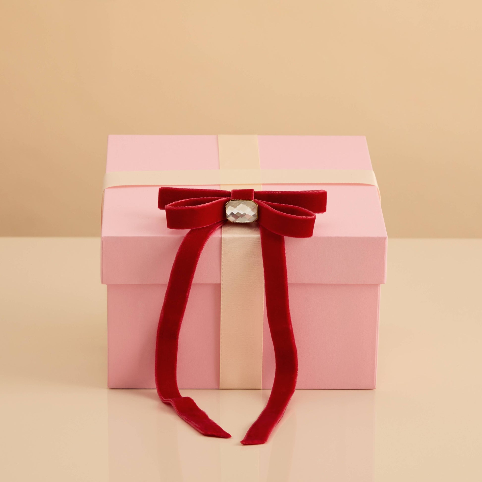 Holiday Velvet & Gemstone Bow Hair Clip, Feathered Farmhouse