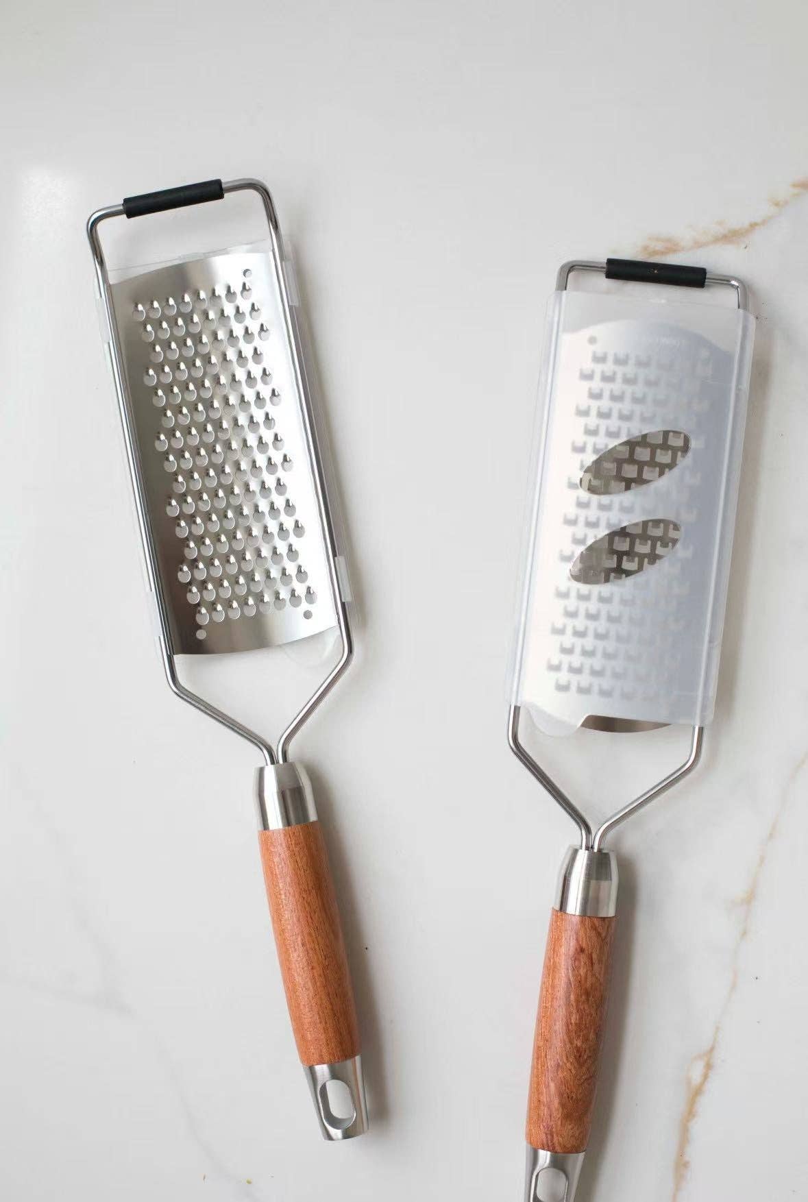 Cheese Grater with Walnut Wood Handle, Feathered Farmhouse