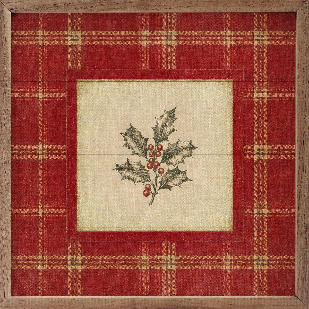 Cranberry Plaid Holly, Feathered Farmhouse