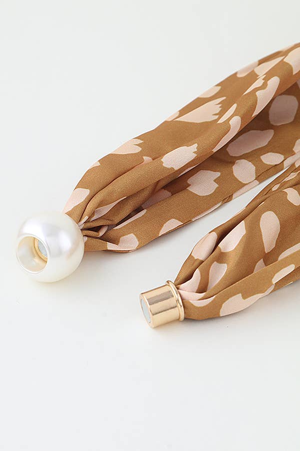 Bambi Scarf Pearl Slider Necklace, Feathered Farmhouse