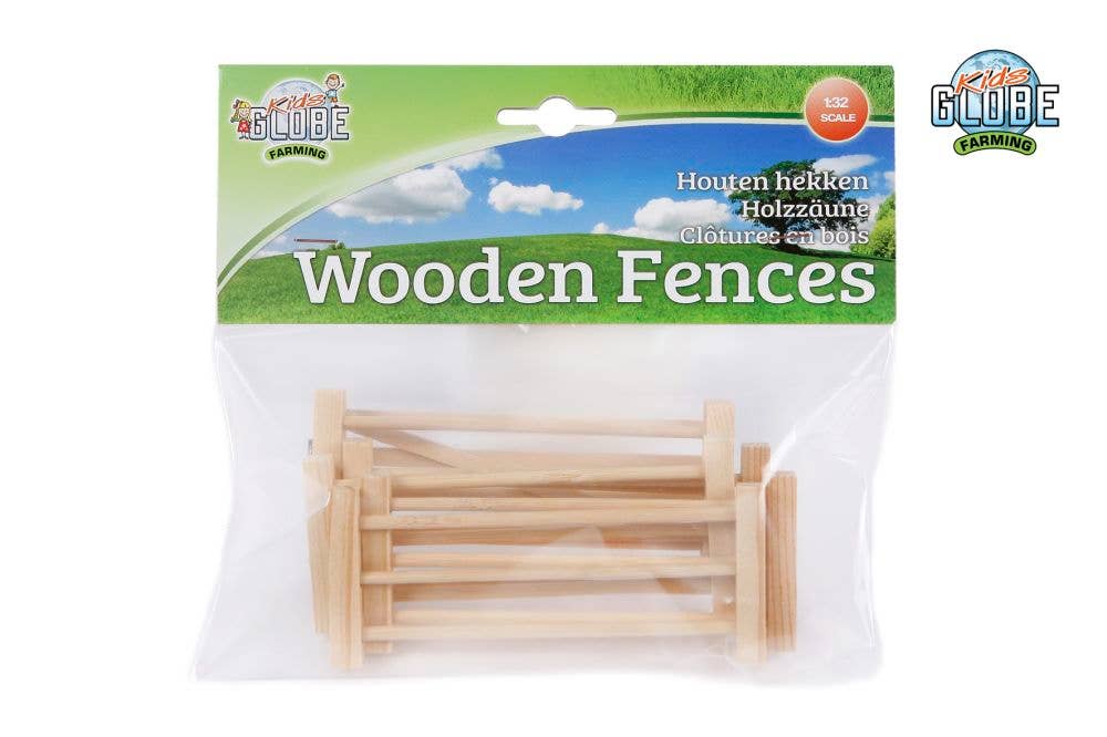 Kids Globe 1:32 Scale 6 Piece Wooden Fences Toy Set