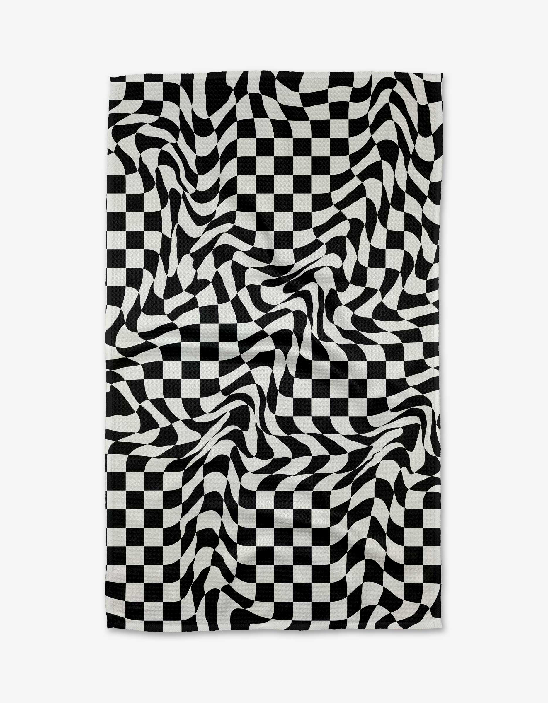 Funky Checkers Geometry Tea Towel, Feathered Farmhouse