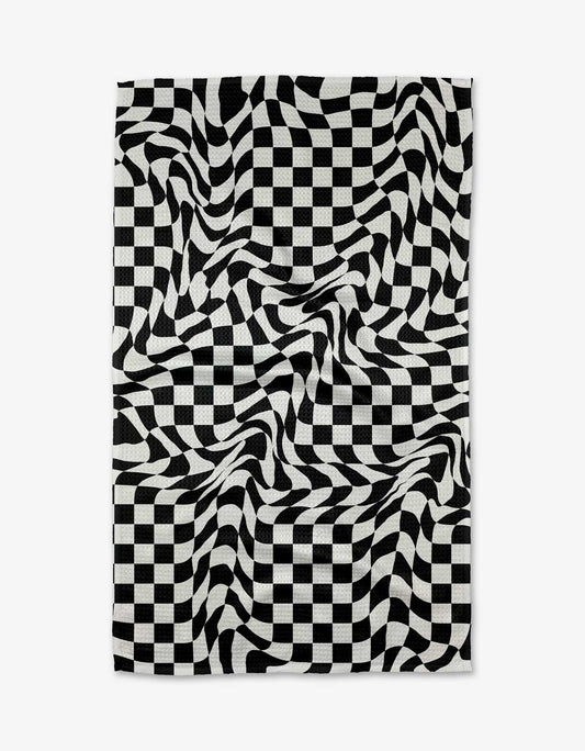 Funky Checkers Geometry Tea Towel, Feathered Farmhouse