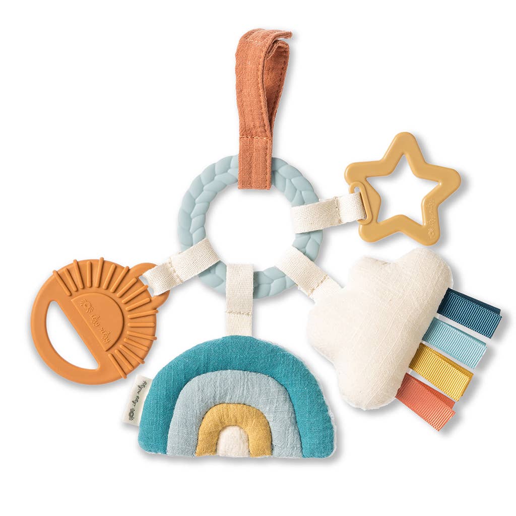 Bitzy Busy Ring™ Teething Activity Toy, Feathered Farmhouse