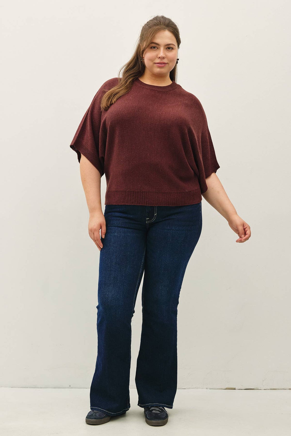 Chocolate Hazel Sweater Top, Feathered Farmhouse