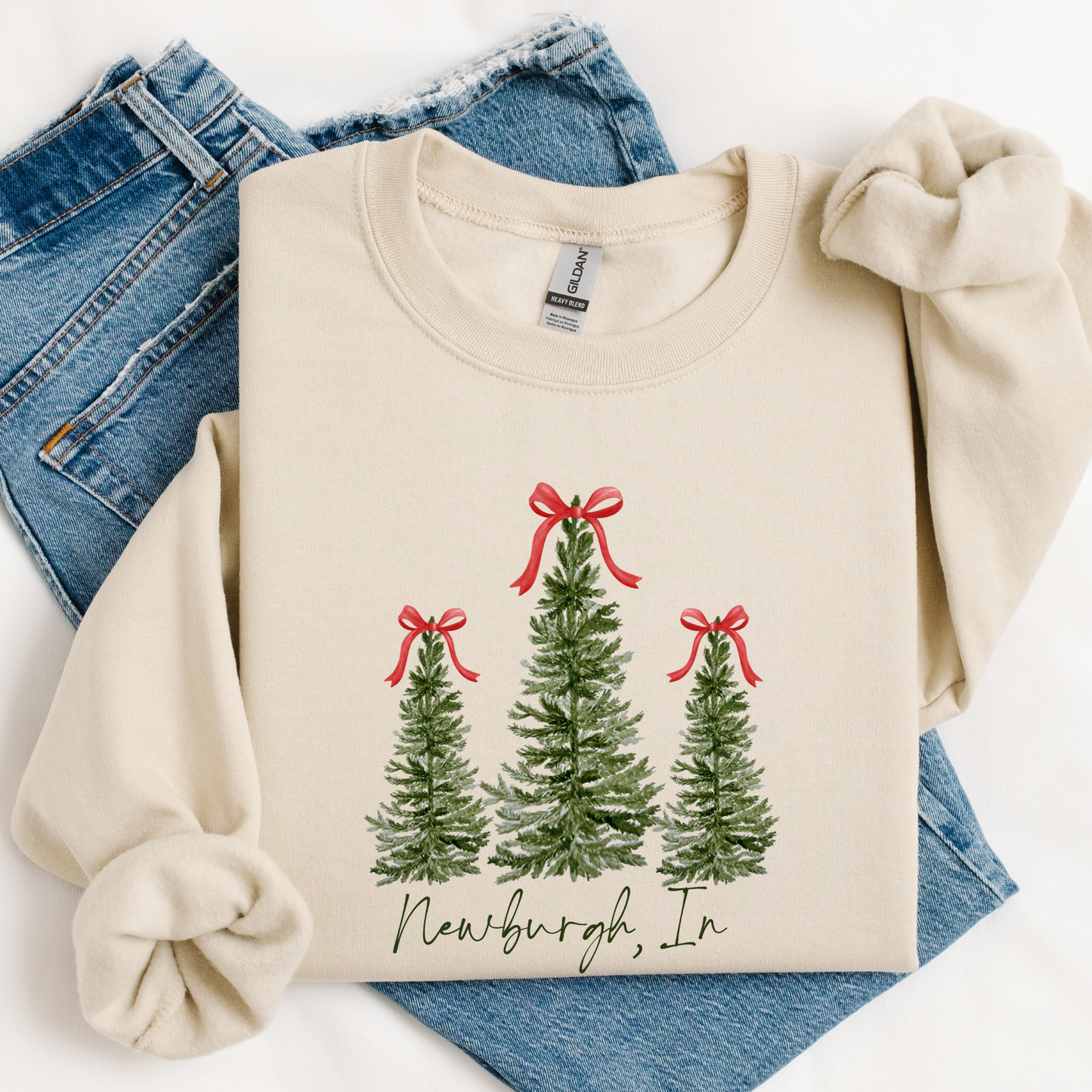 Feathered Farmhouse Christmas Tree Graphic Crewneck