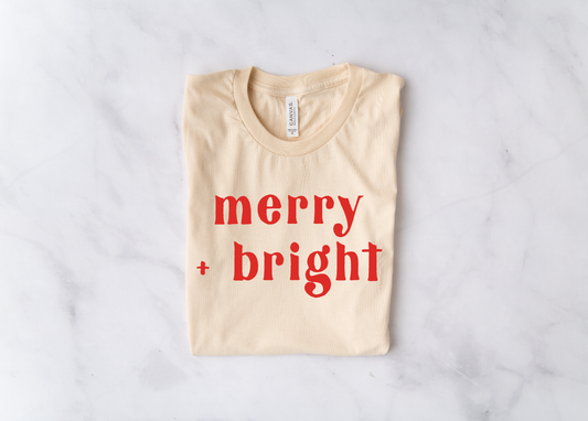 Merry + Bright Tee, Feathered Farmhouse