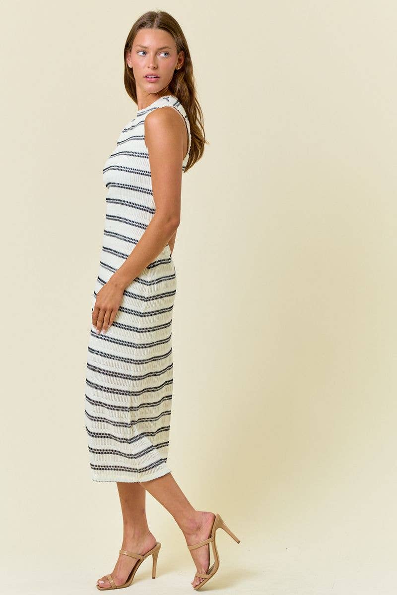 Stripe Midi Dress, Feathered Farmhouse