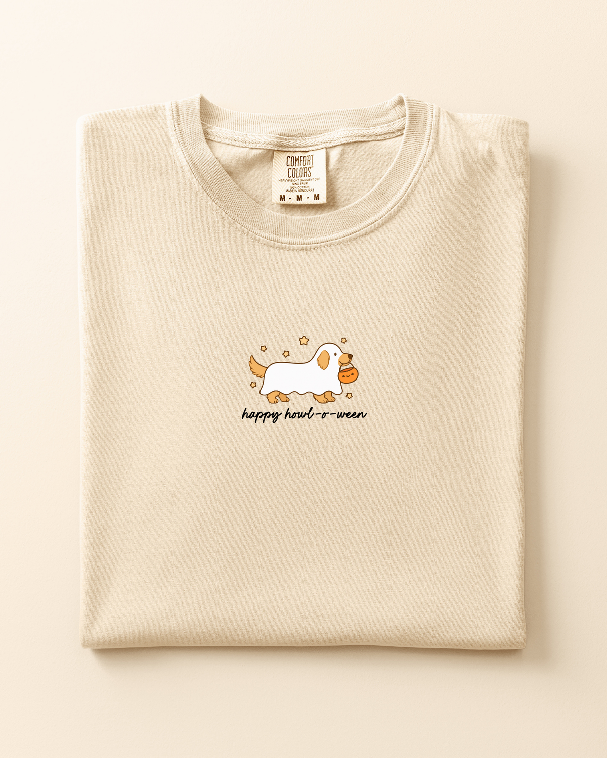 Happy HOWL-O-Ween Golden Retriever Tee, Feathered Farmhouse