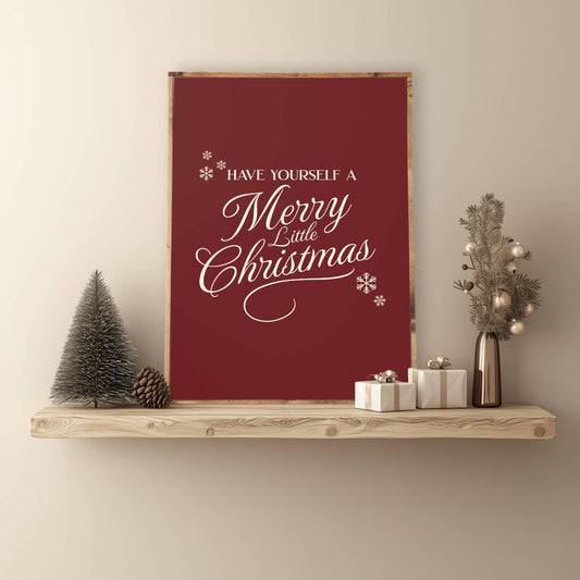 Red Merry Christmas Sign, Feathered Farmhouse